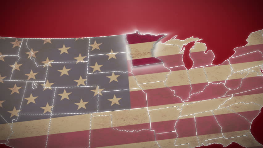 USA Map, Minnesota pull out. No signs or letters so you can insert own graphics,