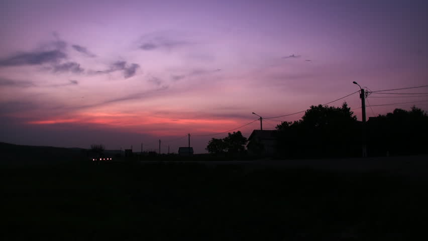 Sunset over traffic Time Lapse