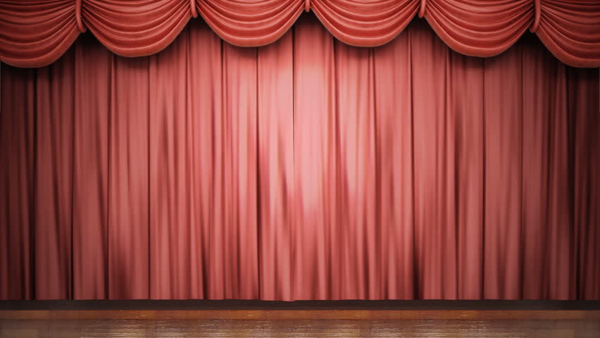 High definition clip of an opening red stage curtain. Animated mask for easy