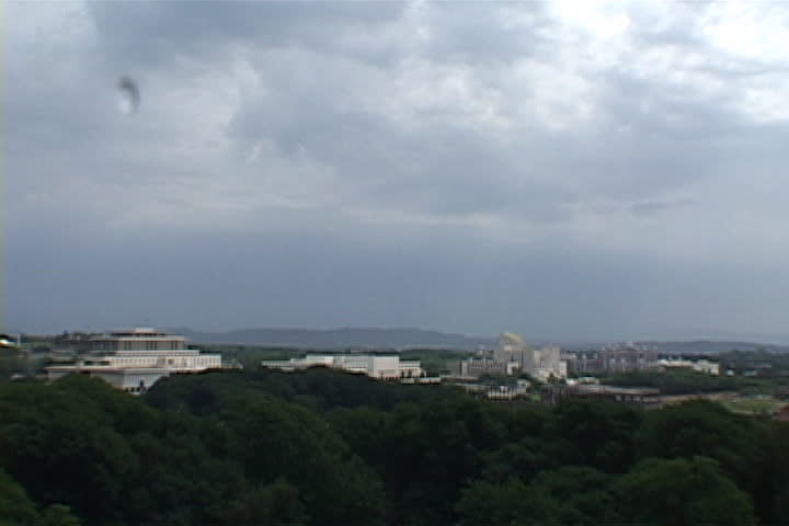 Wide shot of Secretariat, Parliament House and Supreme Court. Zoom in to Secretariat in Islamabad, Pakistan.