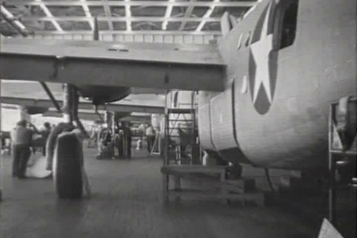 1940s - World War Two bombers are made in a factory in 1943.