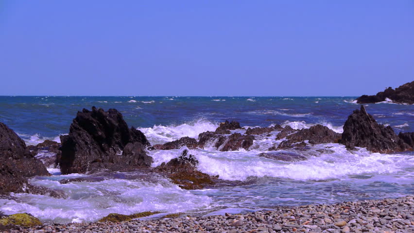 Shore of the Mediterranean sea, france