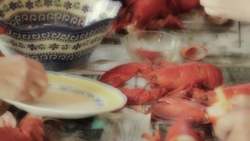 Preparing a fresh lobster dinner