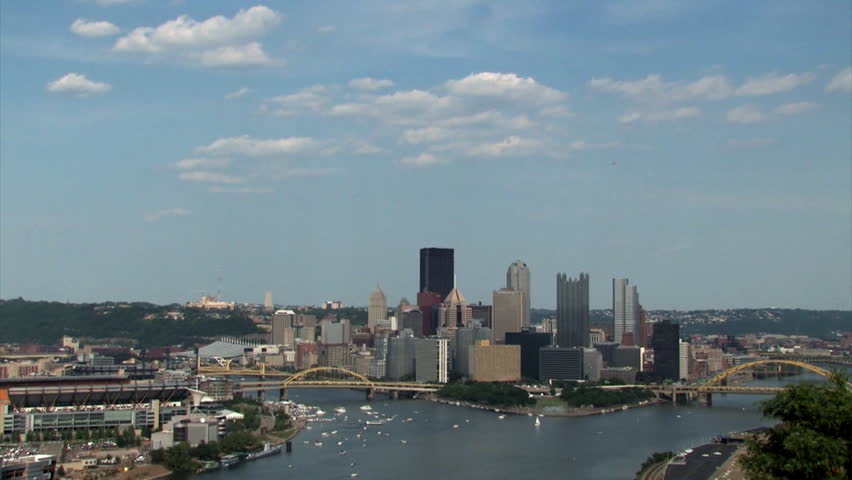 Pittsburgh skyline time lapse.