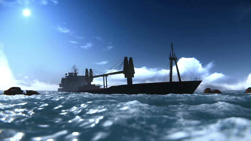 Shipwreck of an oil tanker