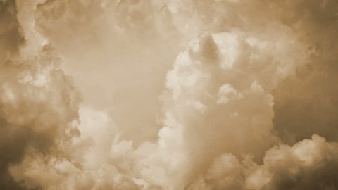 Sepia Boiling Cumulus Clouds storm time lapse 720p