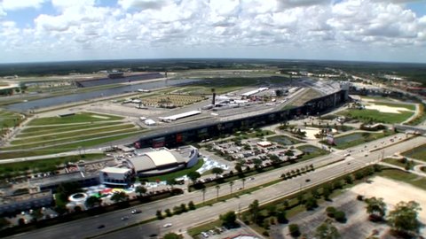 DAYTONA, FLORIDA - AUGUST 17: Aerial view of the famous Daytona Speedway on August 17, 2008, home of the yearly Daytona 500 NASCAR race