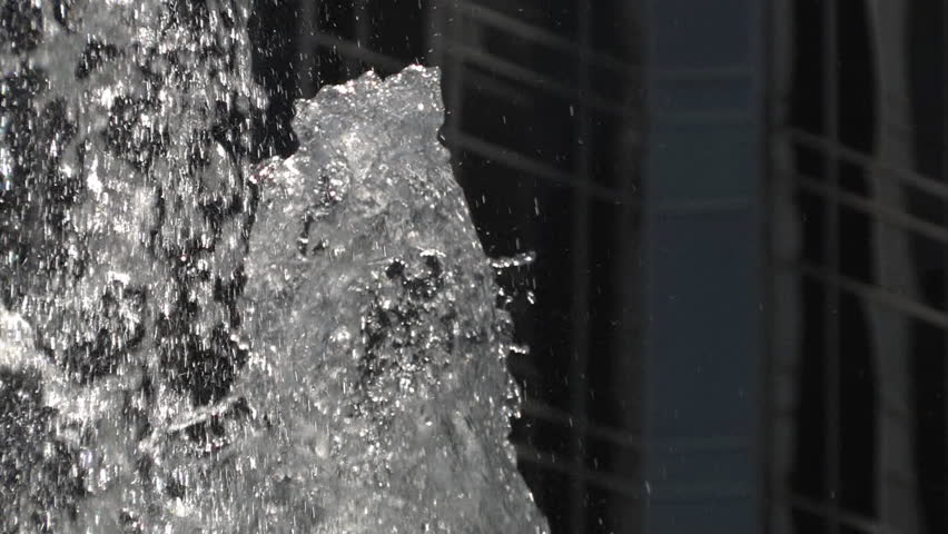 The water fountain at PPG Place in downtown Pittsburgh, Pennsylvania.