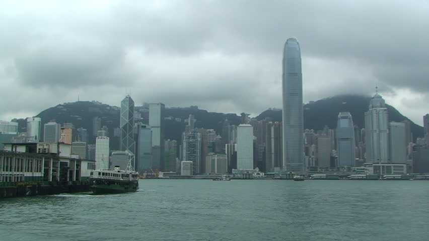 Hong Kong skyline with ferry