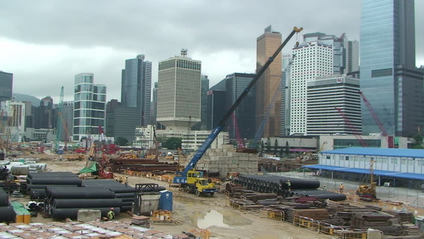 View of downtown construction site Hong Kong