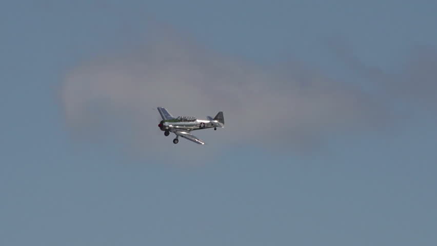 Functional vintage restored World War 2 aircraft in flight