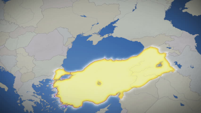 Turkey on map of Europe. No signs or letters so you can insert own graphics,