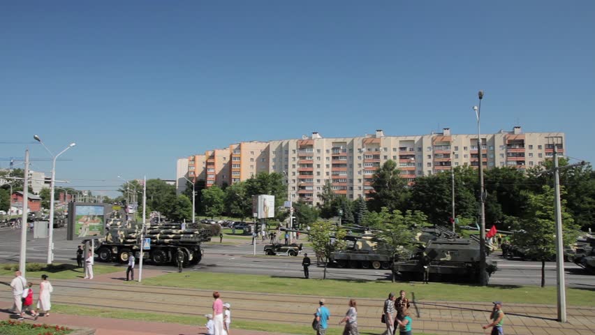Army in the city center.