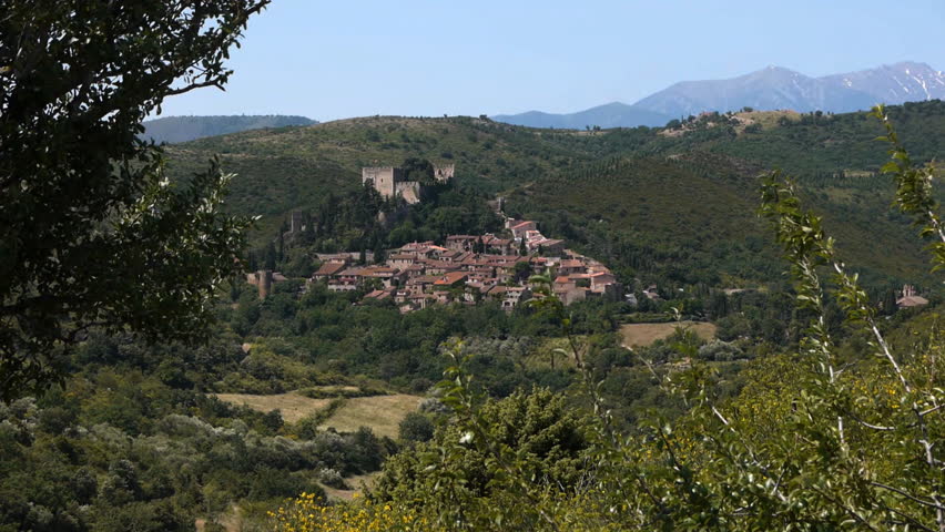 View from Castelnou, Beautiful village in south France