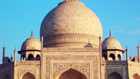 Tilt Up shot of a monument, Taj Mahal, Agra, Uttar Pradesh, India