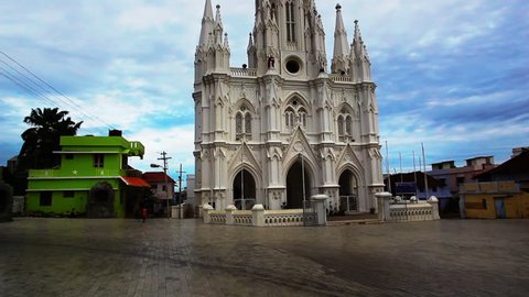 Tilt Up shot of a church, Our Lady of Ransom Church, Kanyakumari, Tamil Nadu, India