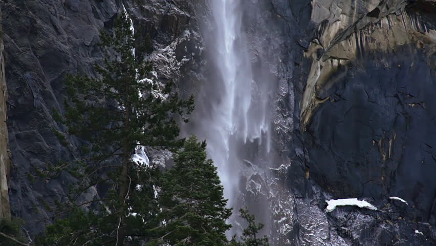 Waterfall in the wintertime at Yosemite National Park, California