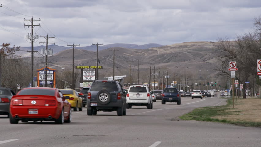 BOISE, ID - MARCH 2013: Cars and trucks drive on Chinden Boulevard in in March