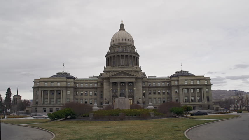 BOISE, ID - MARCH 2013 - Idaho State Capitol Building stands on an overcast