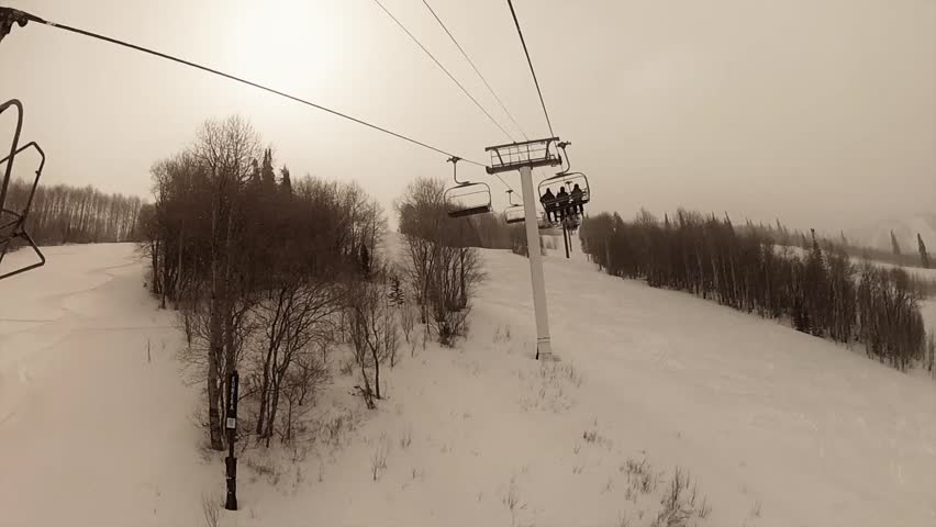 A cool shot of downhill skiing