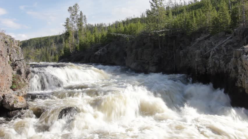 Waterfall timelapse in Yellowstone National Park