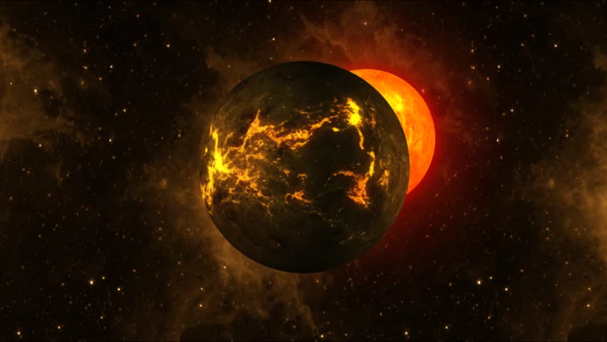 Burned out planet orbited by sun