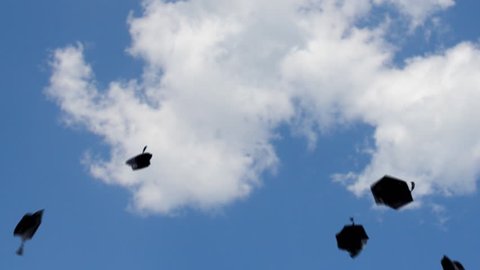 graduation - flying hats towards the sky, Full HD