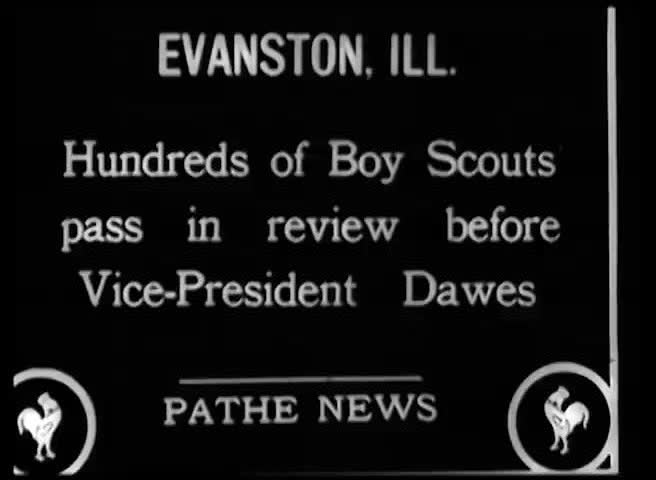1920s - Hundreds of boy scouts pass in review before Vice President Dawes, 1925.
