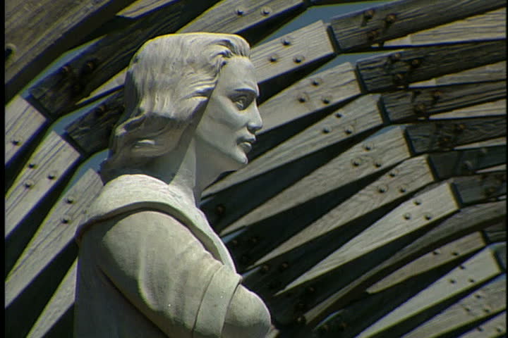Christopher Columbus statue at Columbus Waterfront Park in Boston, Massachusetts.