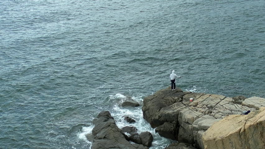 Man fishing in the reef
