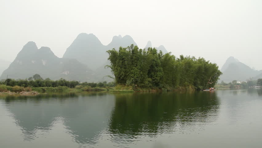 Amazing Dragon(Yulong) river scenery, shooting on bamboo raft. - Yangshuo
