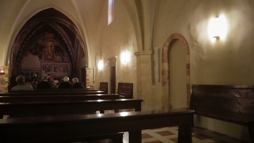 Saint francis of Assisi underground chapel inside the church  | Shutterstock HD Video #4338917