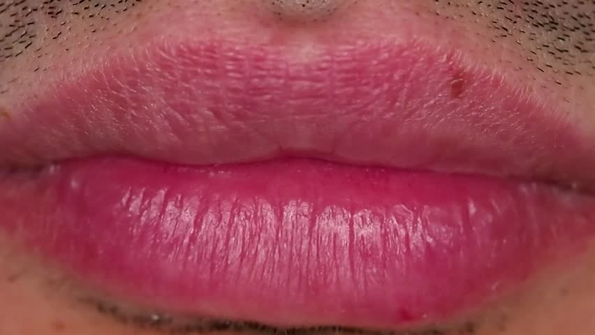 Closeup of man lips