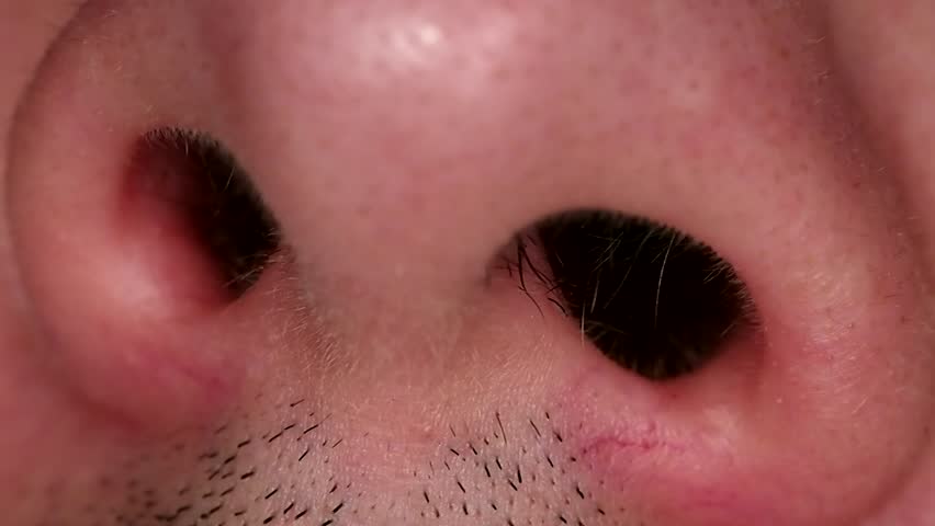 Closeup of some man nostrils