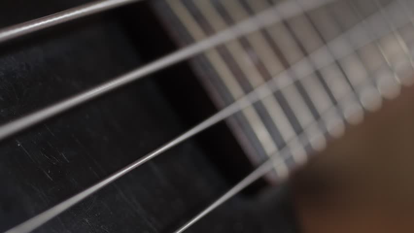 Close up electric bass guitar