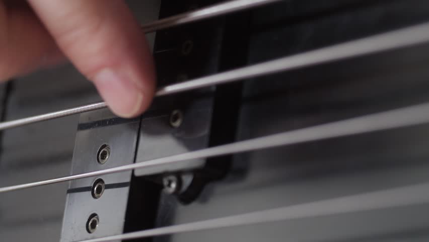 Close up electric bass guitar