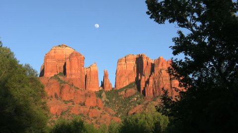 Cathedral Rock and Moon Sedona Arizona