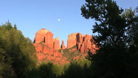 Cathedral Rock and Moon Sedona Arizona