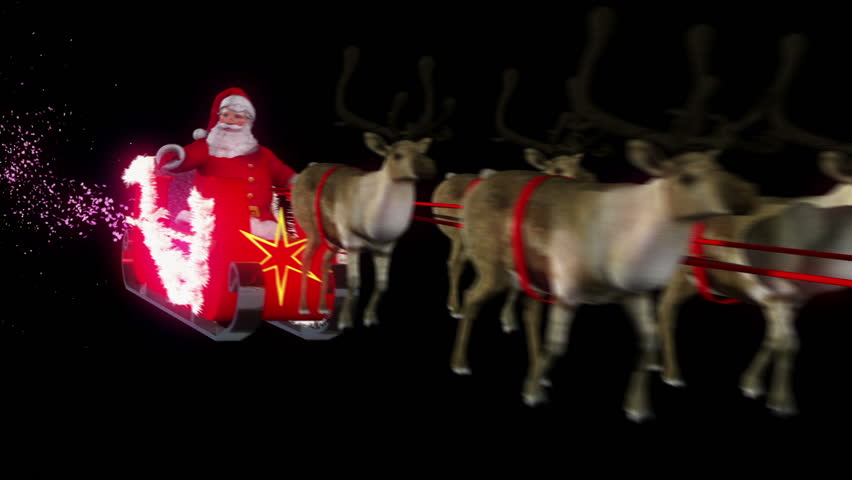 Santa and Sleigh Perspective close up. Comes with Alpha.