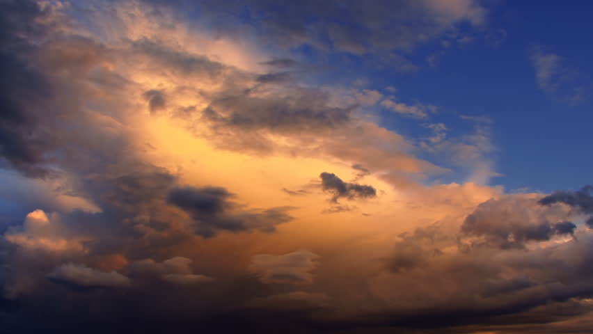 Awe inspiring time lapse of colorful clouds collecting in the sky before a storm