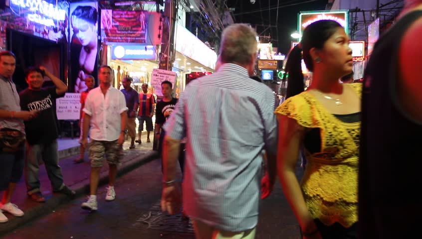 PATTAYA, THAILAND - FEBRUARY 20: Walking Street after Valentin's Day on February