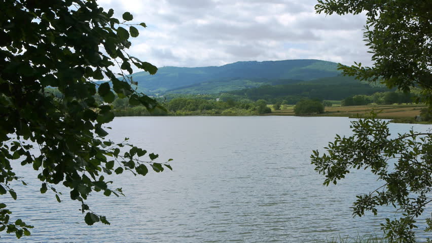 Lake, trees and mountains in the Morvan, France