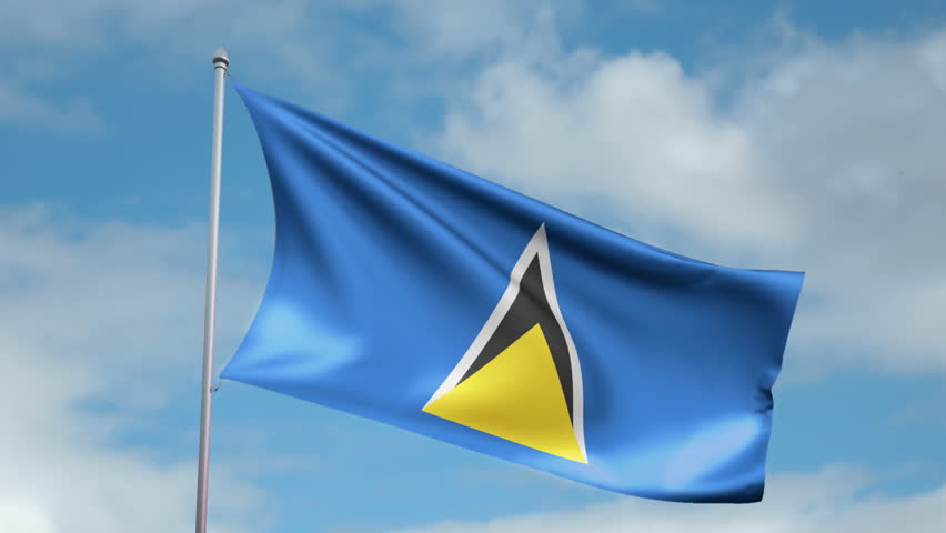 HD 1080p clip of a slow motion waving flag of Saint Lucia. Seamless, 12 seconds