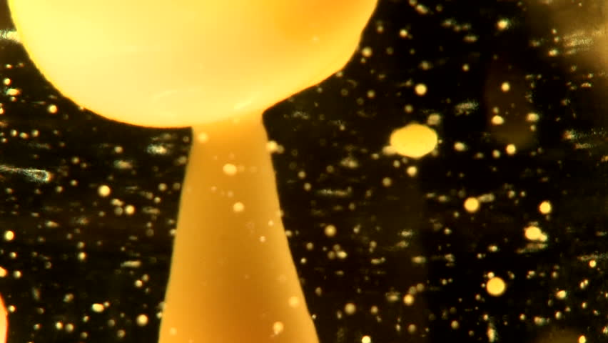 Close up detail of a yellow lava lamp