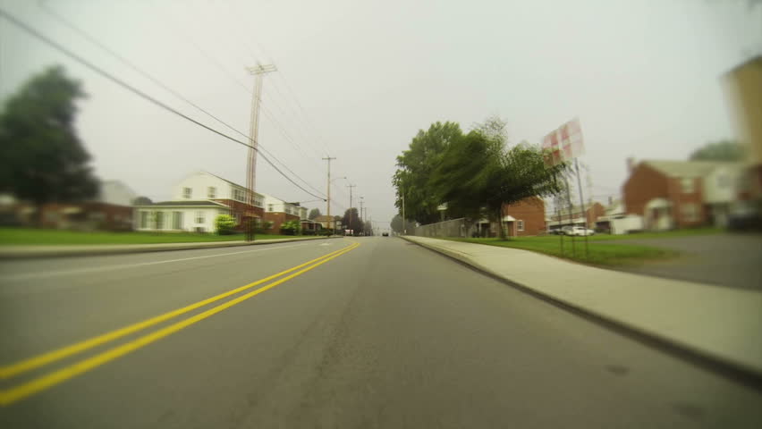 Time lapse view of driving through the small Western Pennsylvania town of