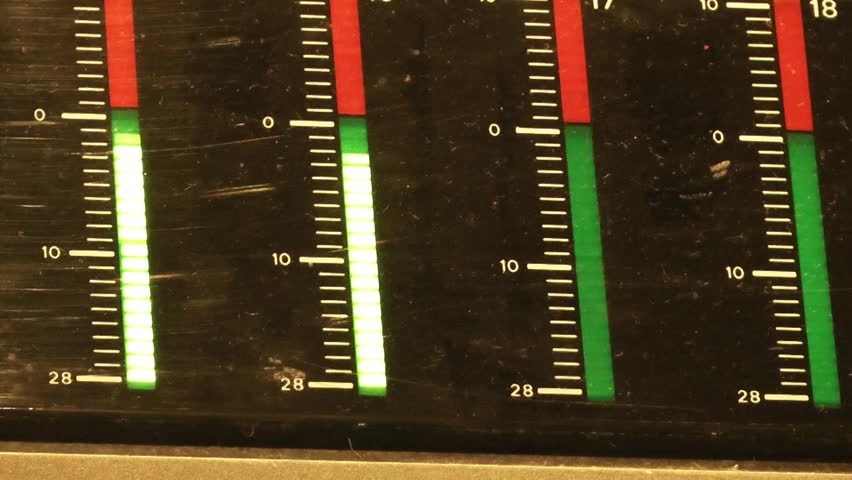 VU Meters monitoring sound levels in the studio