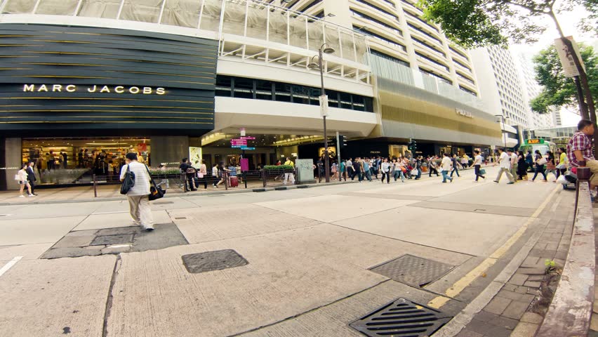 HONG KONG JULY 12: People walking and crossing the street on July 12, 2013 in