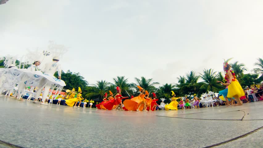 Nha Trang - JULY 16:  dancing show at Vinpearl Amusement Park on July 16, 2013
