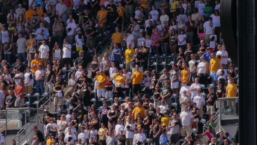 PITTSBURGH, PA, Circa August, 2013 - Fans stand for the National Anthem at a