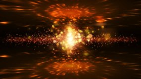 Animation. Abstract motion background, shining lights  and sparkling  particles, seamless loop able.